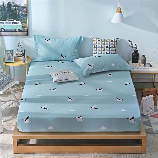 Avon Ting pure cotton fitted sheet single piece pure cotton bed sheet non-slip bed cover 1.8m mattress protector all-inclusive dust cover Annuan Ruxiami 150cmx200cm