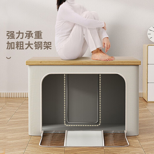 Chenzhi Shangpin Oxford cloth storage box double window fabric folding storage clothes quilt storage box storage box seasonal hundred boxes gray 100L (60*42*40cm)