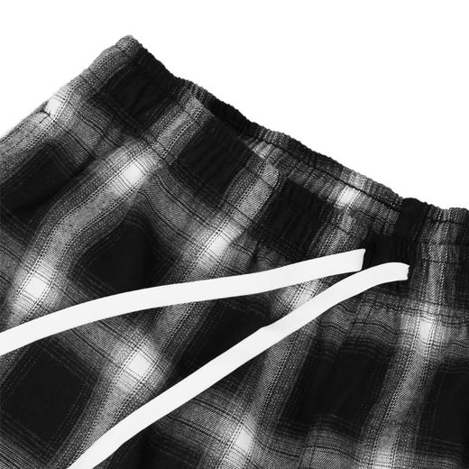 SLAMBLE spring new black and white plaid straight sweatpants for men and women, trendy loose and versatile casual sports trousers, black and white plaid L