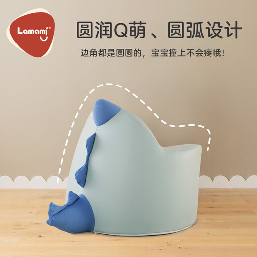Lamami Sofá para niños Baby Baby Cartoon High Elastic Sponge Leather Girl Girl Princess Asiento Silla de aprendizaje Lamomi701 Fear Blue (recomendado 1-3 años) esponja 49 cm