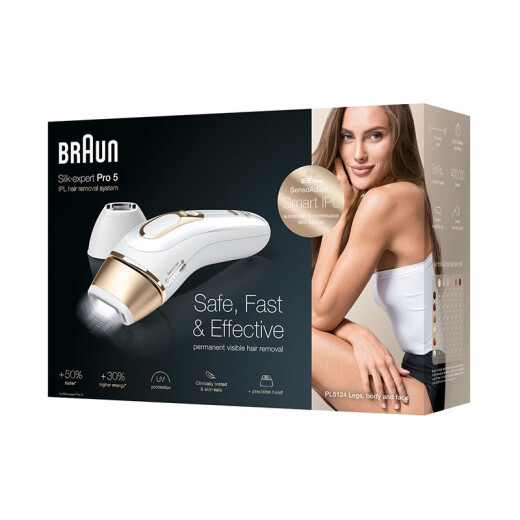 Braun (BRAUN) IPL pulse light hair removal device Pro5 series household photon hair removal device for men and women, underarm and leg bikini line suitable for Braun hair removal device PL5124 [pre-sale for two months]