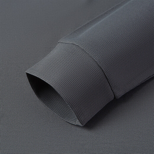 MONTAGUT Crisp and Stylish & Contrast Lapel Autumn Simple Casual Long Sleeve Men's Polo Shirt JG Dark Gray XL