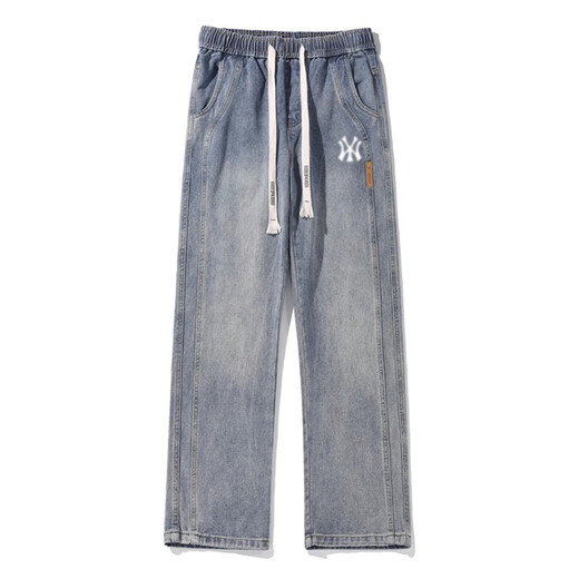 MR-90 Offizielle Trendy Brand-Jeans für Männer und Frauen japanische lässige lockere lose hohe hose herbst und winter vielseitige schlankhosen für Männer denim blau (ne01) 2xl (empfohlen 150-170jin [Jin gleich 0,5 kg]))
