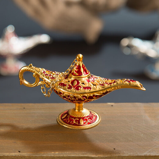 Tiga Deer Aladdin Magic Lamp Creative Metal Crafts Ornament Gift Small Russian Hollow Wishing Lamp Phnom Penh Blue