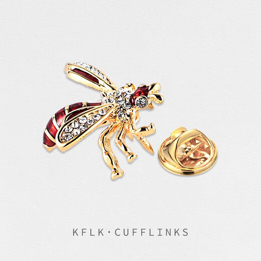 卡夫林克（KFLK）奢华蜜蜂胸针高档领针扣领扣领角扣西装服饰配件男女胸章金色胸扣 XZ-F867 金色蜜蜂 1个