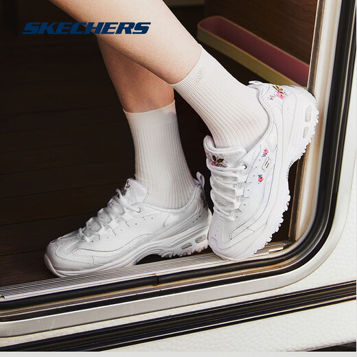 斯凯奇（Skechers）outlets老爹鞋女鞋经典黑白熊猫鞋个性蛇纹厚底运动鞋 11979-黑色/金色/BKGD 35 参考脚长220mm