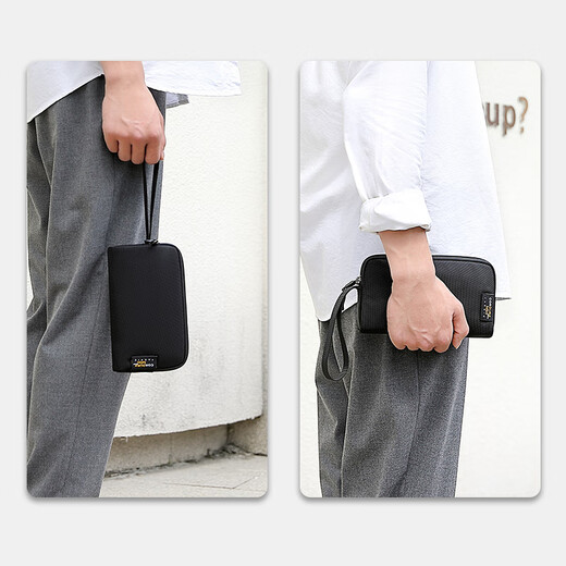 Cool Känguru Oxford Stoff Mobiltelefon Coin Wallet Herren kleiner Handtasche Herren Mini -Kupplung Coin Bag Nylon Canvas Einfacher Geldbeutel Schwarz (interner Standard)