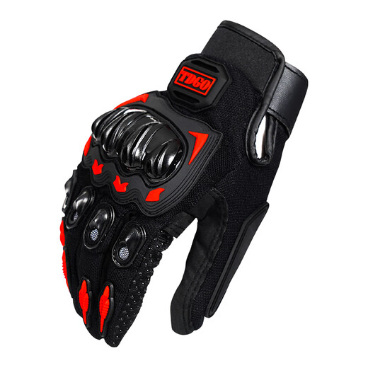 TDGO Motorcycle Riding Gloves Autumn Windproof Men's Bicycle Gloves All Seasons Electric Vehicle Riding Protective Equipment Black-Autumn Style/Anti-fall Shell/Windproof and Anti-Slip XL (Suitable for Palm Width 10-12CM)