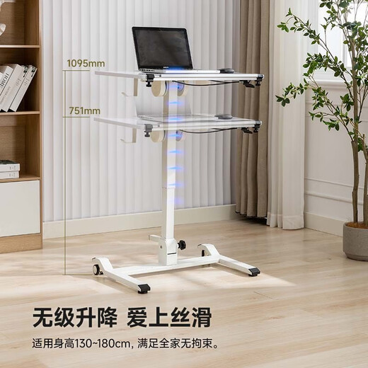 Mesa completamente plegable de shanye, alabar el escritorio de la computadora de aprendizaje, mesa de trabajo, banco de trabajo de pie, mesa de sofá de cama móvil, 007 elevación de la barra de gases de plegado de subsidios nacionales 751 ~ 1095 mm