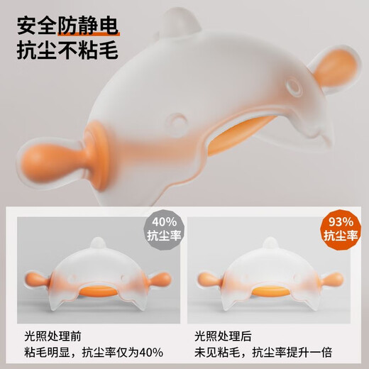 Shubeidi Little Mushroom Teether Baby Soothing Chew Teething Glue Oral Appetite Period 3-4-6 Months and Over Baby Anti-eating Hand Grinding Silicone Stick Green Hand-held Teething Glue Free Storage Box + Anti-Drop Chain