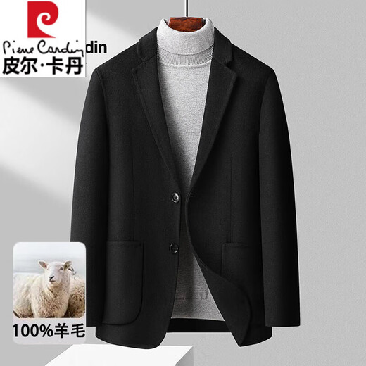 Pierre Cardin 100% reine Wolle doppelseitiger Wollmantel im Herbst und Winter Neuer Wolle kurzer Mantel High-End-Herrenanzug Jacke Kaffeefarbe [Wolle] XL 180