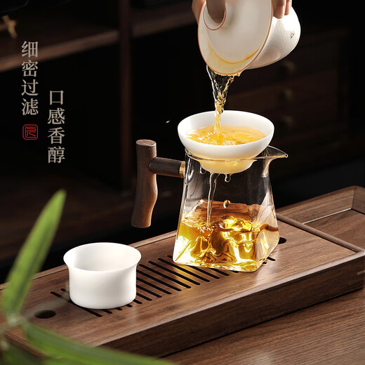 Shangyanfang Ice-seed mutton-fat jade tea leakage tea filter white porcelain tea filter mesh tea tea all-in-one ceramic new tea strainer unburned ice-seed white gel tea leakage set (1000 holes)