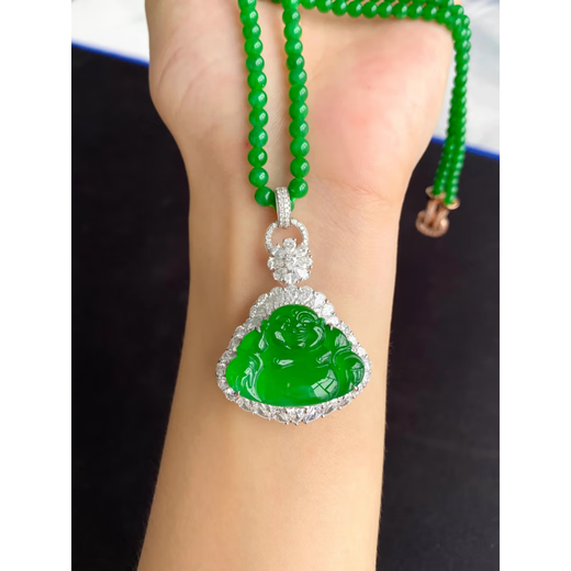 Fat Donglai's same style jade buckle 18k gold platinum full diamond buckle pearl necklace jade gemstone connection full diamond buckle - white gold