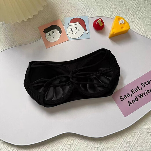 Hanzidai Breathable Push-up Bra Strapless Thin Small Breast Anti-Exposed No Wire Ring Tube Bra Women's Back Sports Wrap Bra Black One Size 80-120Jin Jin is equal to 0.5 kg