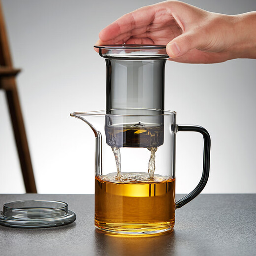Mesni Glass Tea tasse de thé à thé de séparation d'eau de séparation d'encre couleur créativité Brewing Tea tasse avec eau filtrée tasse de fleur de fleur tasse de thé Kung Fu Set Moke tasse 690 ml