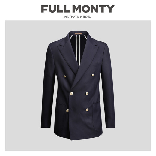 FULL MONTY布雷泽羊毛西装男士休闲修身西服外套轻商务单西 双排金扣6691 50