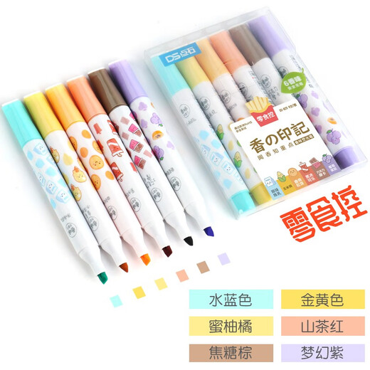 Wusheng Stone 819 Triangle Couleur souple Fluorescent Note de notes Couleur de bonbons Couleur de grande capacité Multi-couleur Score de marquage clé Styl pour l'examen d'entrée de troisième cycle Les étudiants utilisent un stylo à cocher (parfum 829)