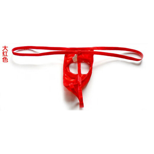 Open hole T-string men's underwear breathable stretch mid-waist T-string pants One size fits all 160Jin Jin equals 0.5kg Inside Silver One size fits all