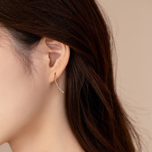 Chow Sang Sang 18K Brown Gold Daily Luxe Brown Diamond K Gold Color Gold Diamond Stud Earrings Women's 89696E