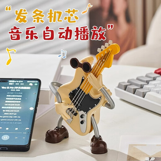 创意吉他八音盒音乐盒桌面儿童房装饰摆件书柜感生日礼物男孩 【小提琴】摇摆八音盒
