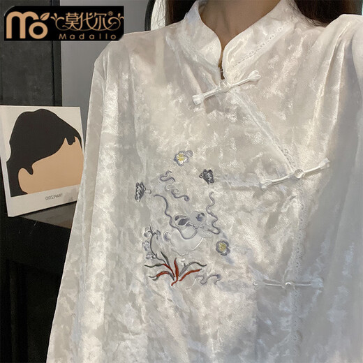 莫代尔金丝绒睡衣女春秋季长袖2025新款可外穿时尚秋冬天国风家居服套装 CM-753-香槟色 M