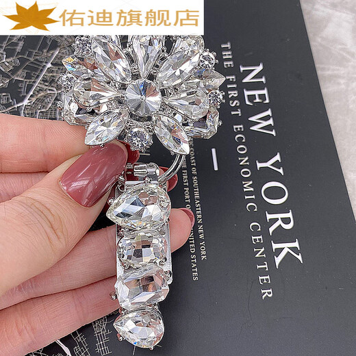 Rhinestone fur buckle fur buckle mink rhinestone button duckbill buckle drill pair fur women 3 silver 1047 cm