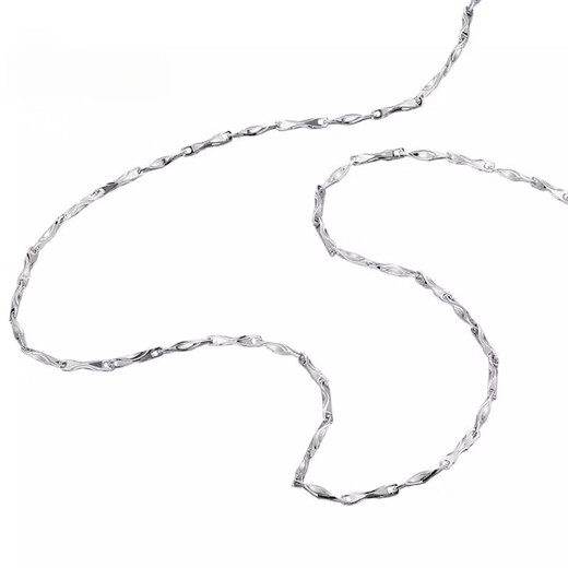 Nilan platinum plain chain necklace women's clavicle chain fine ingot chain PT950 platinum necklace fashionable melon seed chain 45cm long