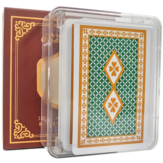 
GYT Playing Card Plastic GYT Waterproof and Foldable Washable Double-sided Frosted PVC Thickened Frosted Bucket Landlord Soha Bridge 688 Red One Pair (Plastic Box)