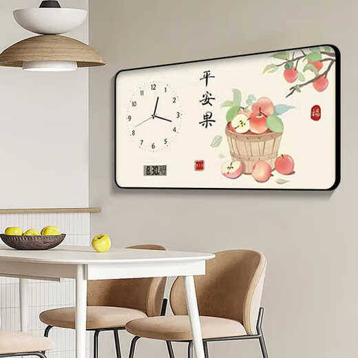 Feeling painting, peace and joy perpetual calendar electronic clock restaurant decoration painting living room home watch hanging painting clock calendar mute clock JD141.09 perpetual calendar + watch/black hand 100*50 (suitable for restaurants about 1.5 meters) crystal picture pvc black edge