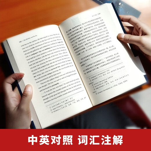 老人与海 英汉对照注释版 赠中英文双语音频 中文版 英文版 世界名著畅销小说权威足本 中英文对照双语版-振宇书虫