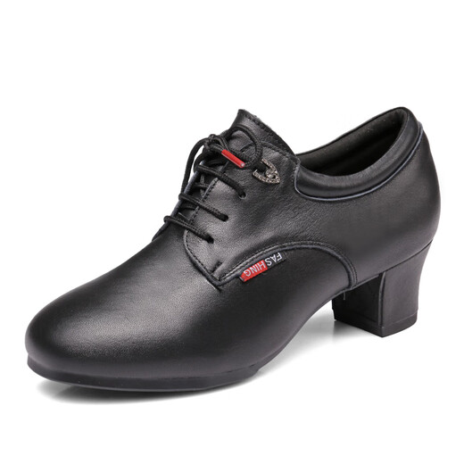 Danbaoluo ballroom dance shoes 2025 new modern dance shoes brand cowhide waltz dance shoes women's medium high heel dance shoes straight rubber sole 3.5cm 509 stone pattern first layer cowhide 38