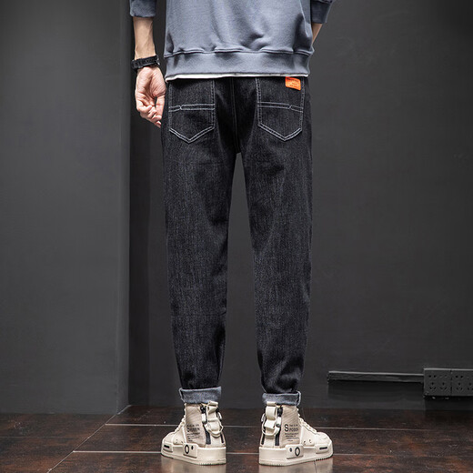 
Keikura jeans men's spring and autumn new straight slim-fitting trousers loose and versatile Harun long pants men 6621 black 30