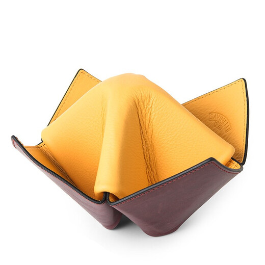 沙芬（SAVINELLI）意大利沙芬烟斗架进口东南西北折纸M674四斗位皮质烟斗架男士礼品 酒红-黄色