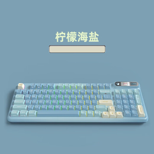 KZZI Z98 mechanical keyboard Wireless wired Bluetooth three-mode RGB backlight GASKET structure TFT color screen keyboard Z98 lemon sea salt version Encounter axis