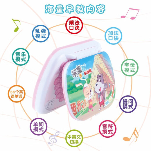 Smart Fish Kinderspielzeug Computer Early Education Machine Mini Handheld Multifunktion chinesischer und englischer Punkt Lesemaschine Lesemaschine 2-6 Jahre alte rosa Lernmaschine
