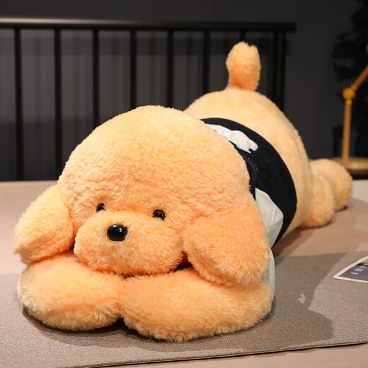 达威奇泰迪狗毛绒玩具睡觉抱枕女生趴趴狗公仔大型玩偶小白狗布娃娃仿真 白色baby趴趴狗  80厘米【精心挑选+亲肤舒适】