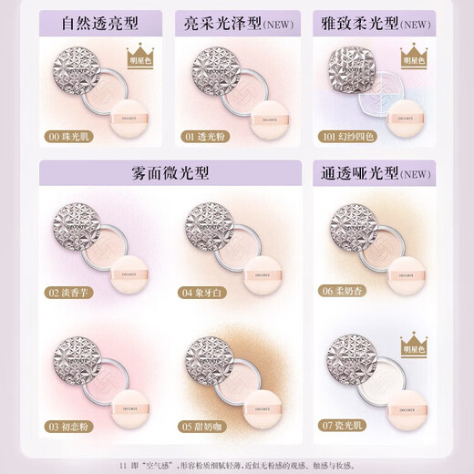 DECORTE new version loose powder 02 20g original color matching invisible pore oil control makeup setting girl birthday gift