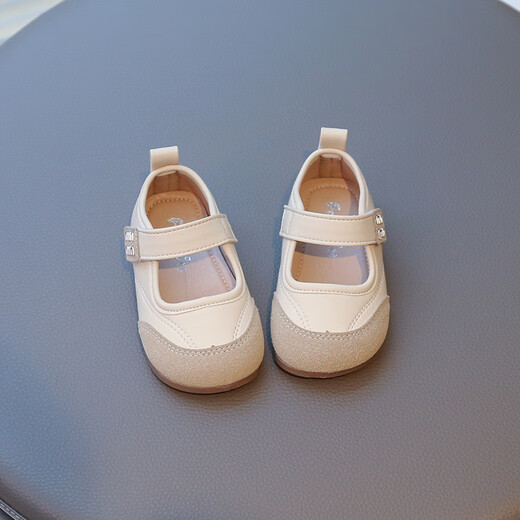 Tyranis Yangma recommends girls' small leather shoes 2025 spring and autumn new little girl princess shoes baby girl Velcro off-white 16_inner length 12cm