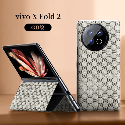 Luxusarm [Top-Layer-Cowide High-End-Anpassung] geeignet für vivoxfold2 Mobiltelefon Hülle Echtes Lederöl Wachs Muster High-End-Flip-Cover-Bracket-Schutzschutz Vivo Folding Screen Fashion Classic [Classic Black] Öl Wachs Feor-importiertes echtes Leder