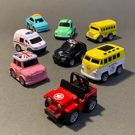 Creative simulation Huili alloy mini car police car bus school bus ambulance model children's toy gift light blue taxi (Huli alloy) H9920-1