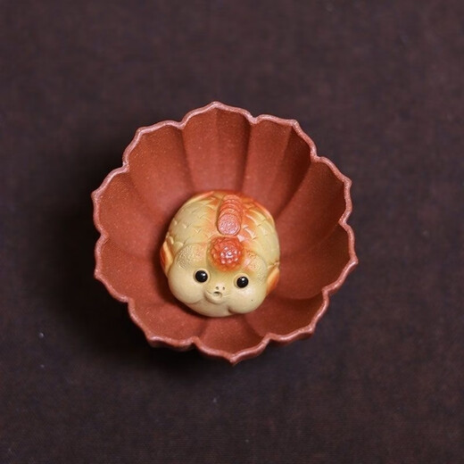 Huilu internet celebrity purple clay tea pet bubble tea pet little goldfish can be raised and landscaped, simulated goldfish tea table decorations tea play incense inserts and a pair of bubble fish (small to large size)