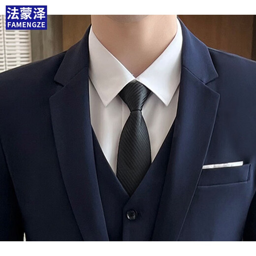 Costume de familière pour hommes Slim Business Casual Suit Professional Small Suit Sweet Men's Mend Marid Robe Men Black Double Button Costume + pantalon + chemise + Big Gift Sac 2xl / 180 [125-140Jin [Jin est égal à 0,5 kg]]]