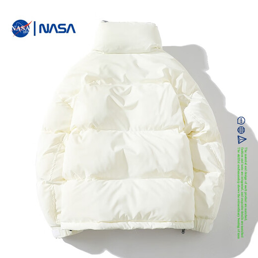 NASAMITOO羽绒服男女冬季国潮牌棋盘格立领情侣保暖轻薄外套青少年休闲衣服 9215水墨黑 L