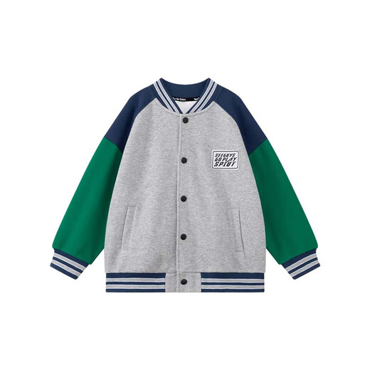 Zuoxi boys baseball uniform jacket autumn 2025 new children's spring and autumn jacket Korean version top trendy gray 150