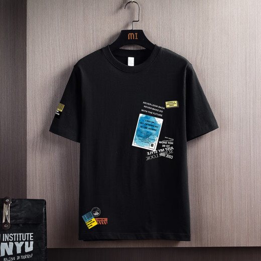Jianfang juventud camiseta de verano Versión coreana de 12-15 años de edad de secundaria Top 14 Media y Senior Algodón Pure Cotton Slepe T9926 Azul 100 160 m (75-jin [Jin equivale a 0.5 kg])