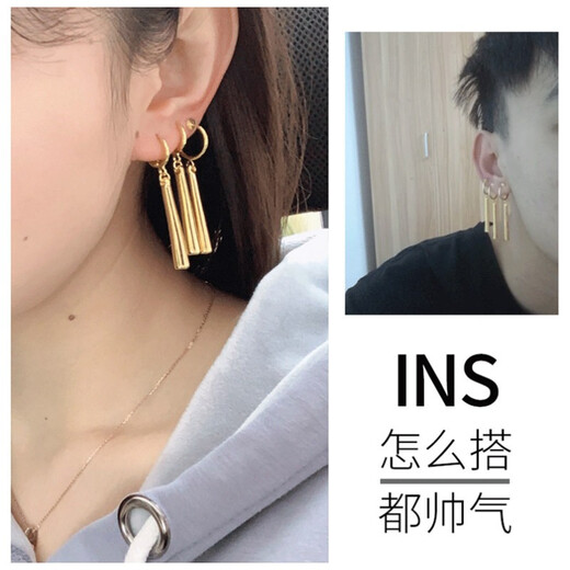 Tongrubi Zoro Ohrringe Tik Tok Tok Ohrstil Ohrringe ohne Ohr -Piercing -Ohrringe für Männer Ein Stück neuer Stil trendy und personalisierte Ohrklammern für Frauen Zoro Ohrringe E1049