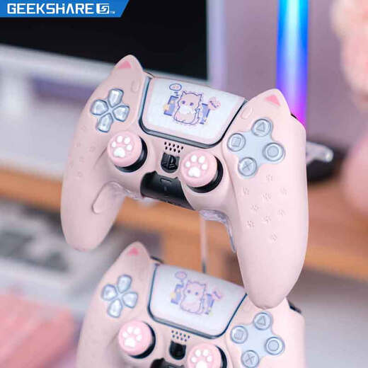 Ji Xiang PS5 handle protective cover, blue cat ear game special handle grip silicone set, cat claw rocker hat set, heaven rescue 2