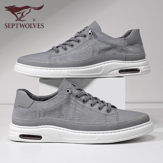 Sieben Wölfe Herrenschuhe Sommer-Leinwandschuhe Herren atmungsaktive Herren-Stoffschuhe Weiche Sohle Sportbrettschuhe Ein Fuß Faule Freizeitschuhe Herrengrau 9446 [atmungsaktiv und geruchssicher] 42 Lederschuhe Größe Größe