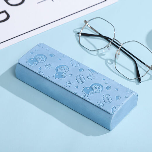 
Li Shen Glasses box, male and female students, cartoon cute portable, simple and cute myopic glasses box, anti-pressure glasses box, imprint color change, jingdang cat blue, glasses cloth