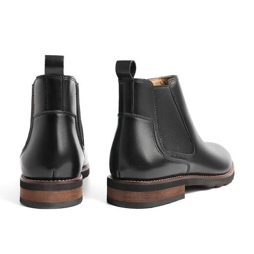 Belle Men's Shoes Cowhide Business British Chelsea Chimney Boots A0927DD2 Lista negra 42